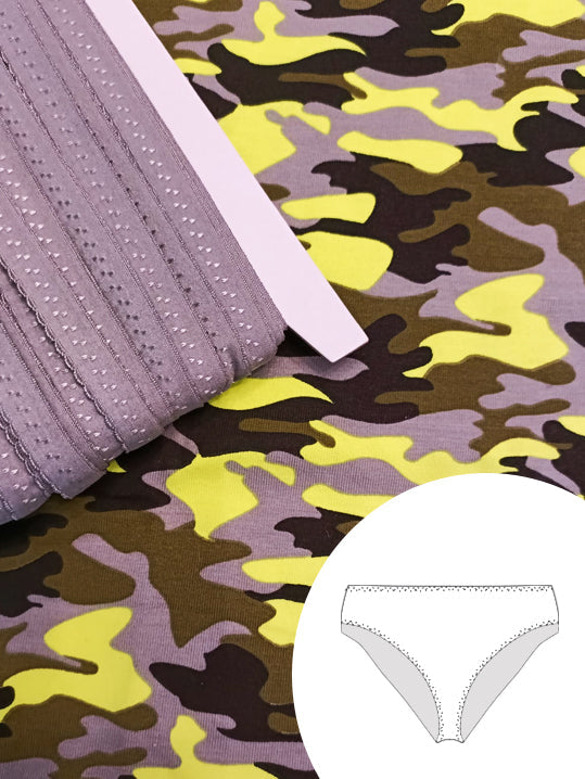 Secondo Kit per cucire MUTANDINE SLIP BIMBA - Solo tessuto ed elastico senza cartamodello