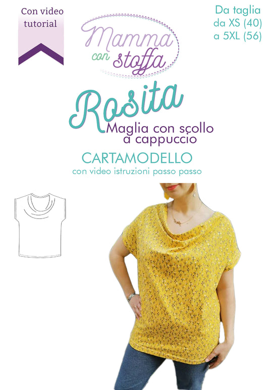 Cartamodello Maglia donna Rosita - Taglie da XS a 5XL - con VIDEOTUTORIAL