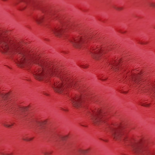 RED EMBOSSED PILE MINKY FABRIC
